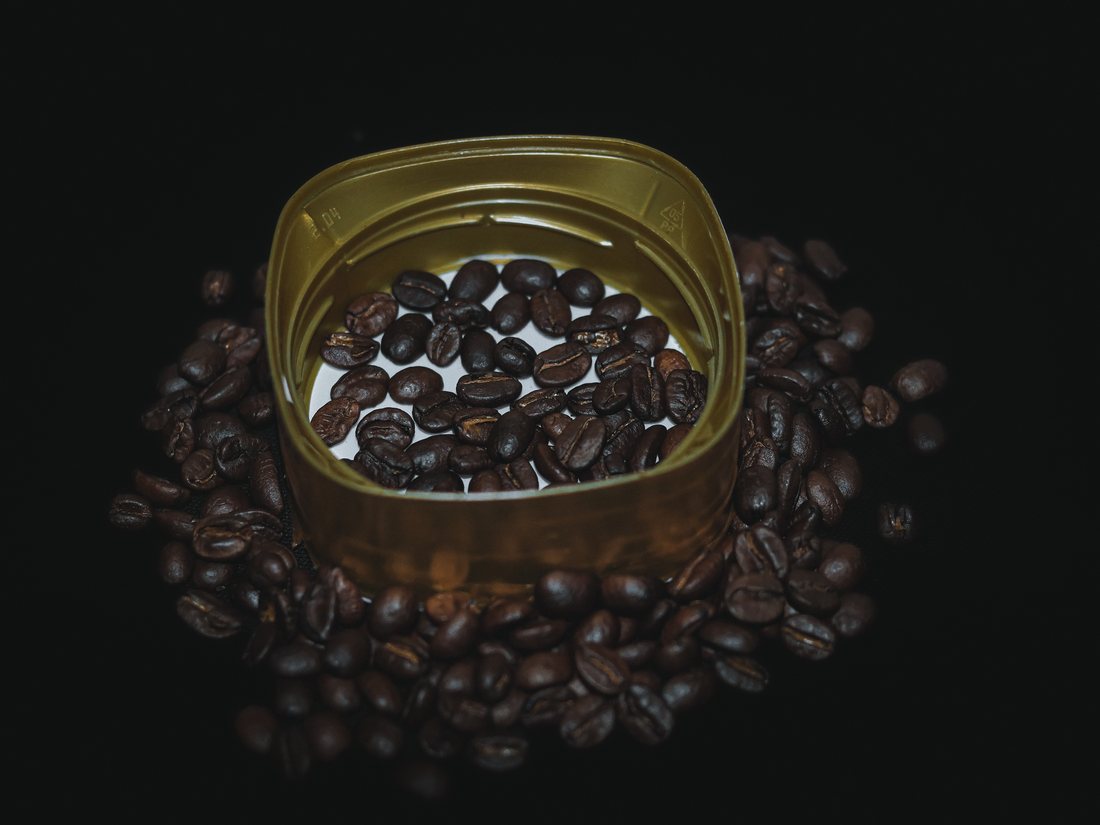 Freshly roasted coffee beans